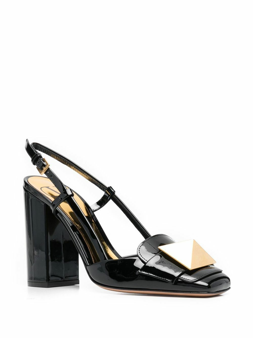 GARAVANI POINTED SLINGBACK PUMPS IN BLACK CALFSKIN