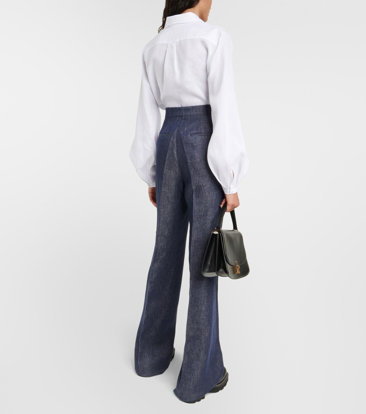 Gabriela Hearst Tailored linen denim wide-leg pants Gabriela Hearst