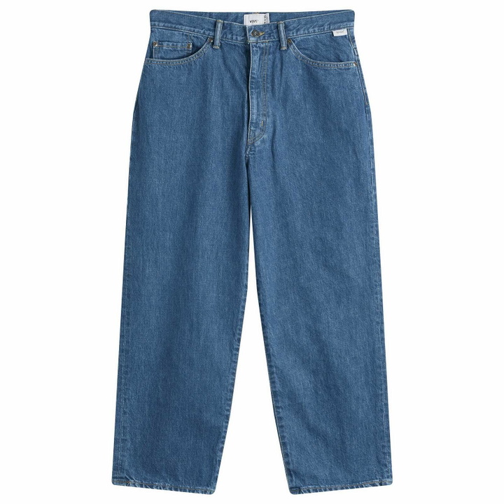 Photo: WTAPS Men's Wide Leg Embroidered Denim Jeans in Indigo