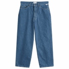WTAPS Men's Wide Leg Embroidered Denim Jeans in Indigo