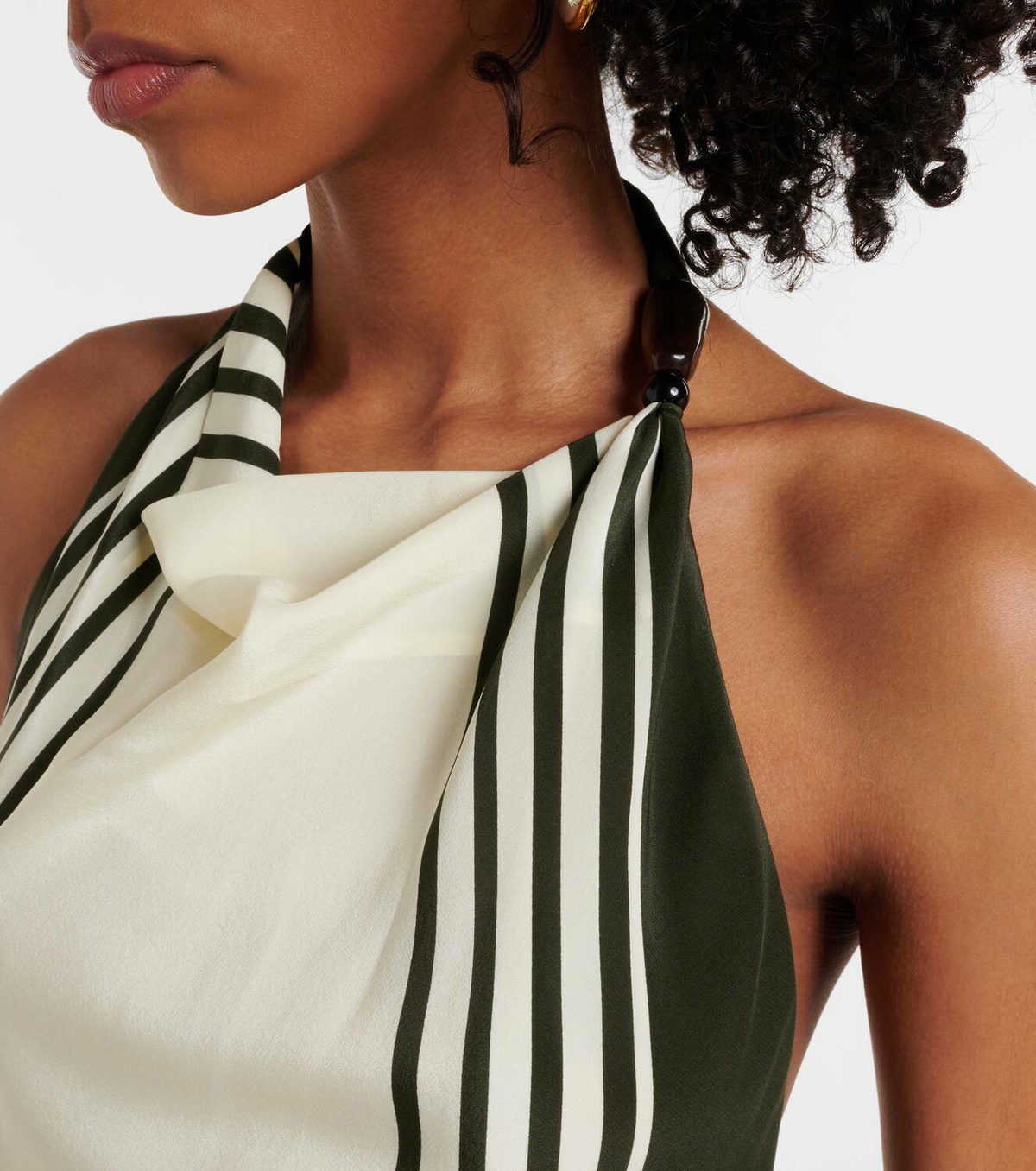 sir leilana silk mini dress IN FOCUS: The Leilana Mini Dress in Garden Stripe by SIR. Created using lightweight silk crepe in exclusive print, each varying in placement for a unique finish. This dress features an open
