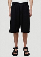 Elasticated-Waist Shorts in Black