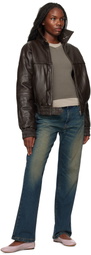 Gimaguas Brown Paula Leather Jacket