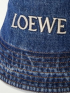 LOEWE - Paula's Ibiza Logo-Embroidered Denim Bucket Hat - Blue
