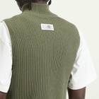 MM6 Maison Margiela Men's Knitted Ribbed Zip Vest in Kaki