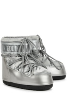 Moon Boot Icon Padded Metallic Satin Snow Boots Silver