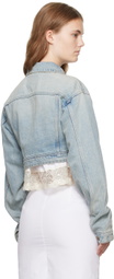 We11done Blue Cropped Denim Jacket