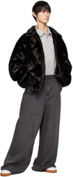The Frankie Shop Black Scott Faux-Fur Bomber Jacket