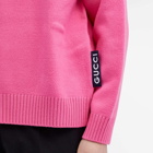 Gucci Men's Logo Tab Turtle Neck Knit Jumper in Rose Bloom