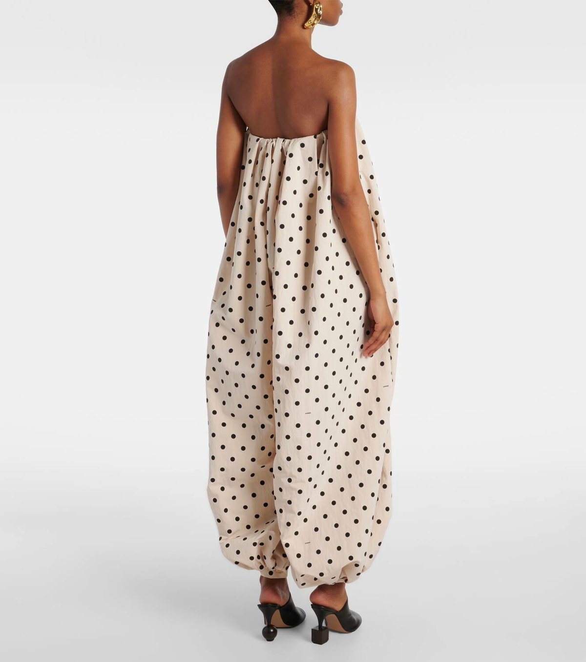 Jacquemus Melao poka-dolt gathered jumpsuit Jacquemus