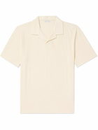 Sunspel - Camp-Collar Cotton-Terry Polo Shirt - Neutrals