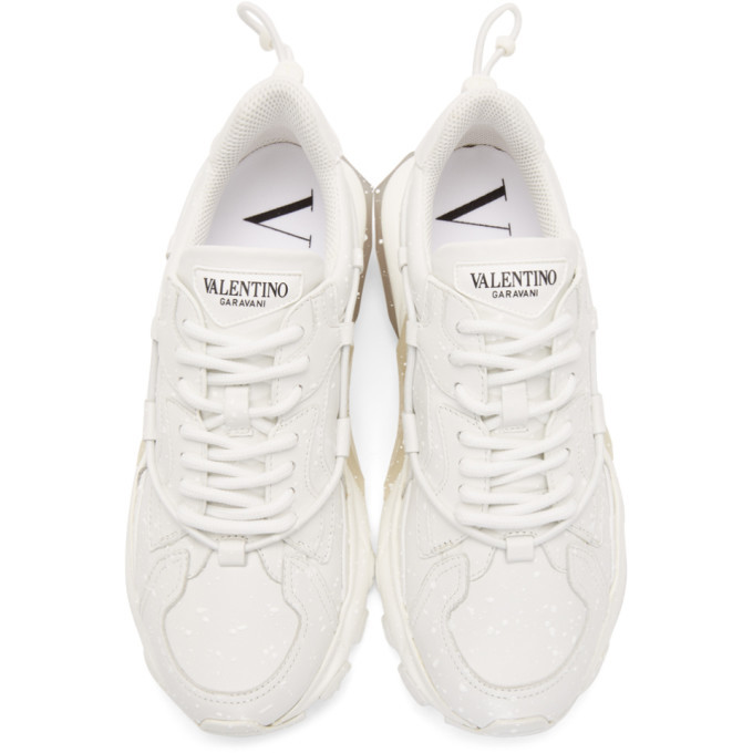 Valentino White Valentino Garavani Spray-Painted Bounce Sneakers