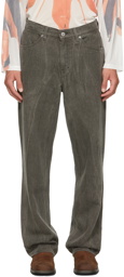 Our Legacy Grey Linen Formal Cut Jeans