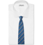 Turnbull & Asser - 8cm Striped Silk and Cotton-Blend Jacquard Tie - Blue