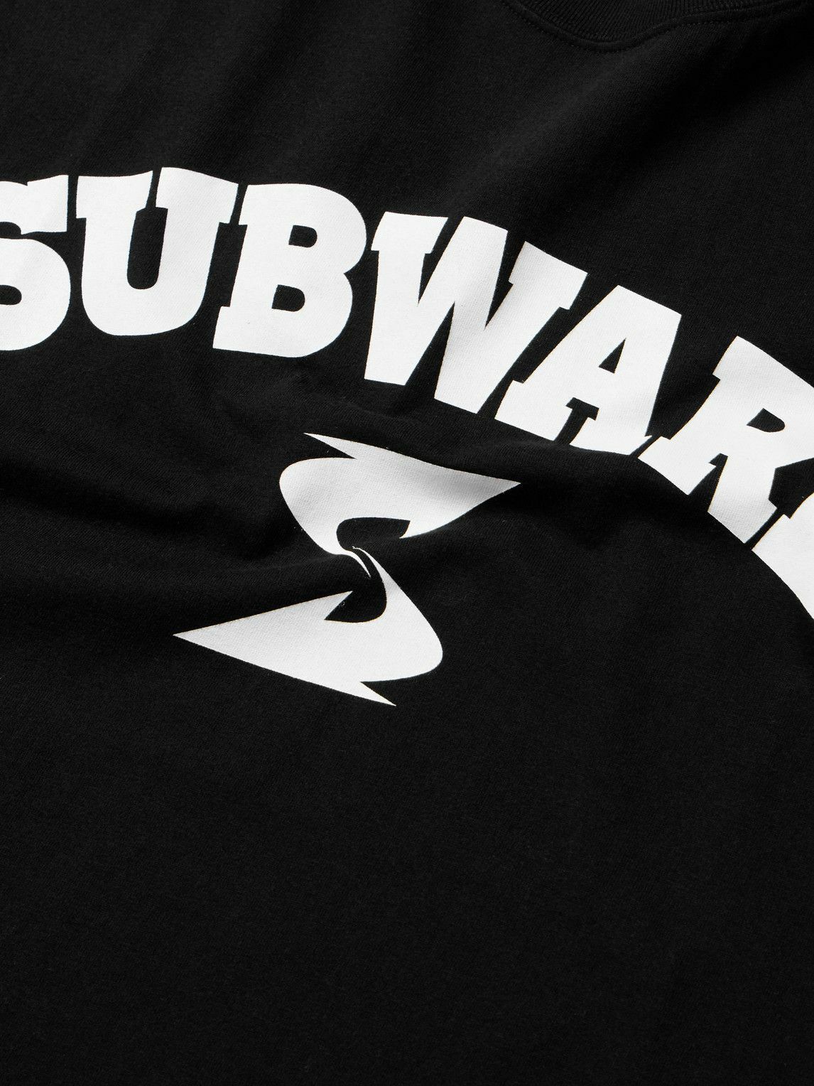 Neighborhood - SUBWARE Logo-Print Appliquéd Cotton-Jersey T-Shirt