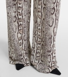 Balenciaga Snake-print silk palazzo pants