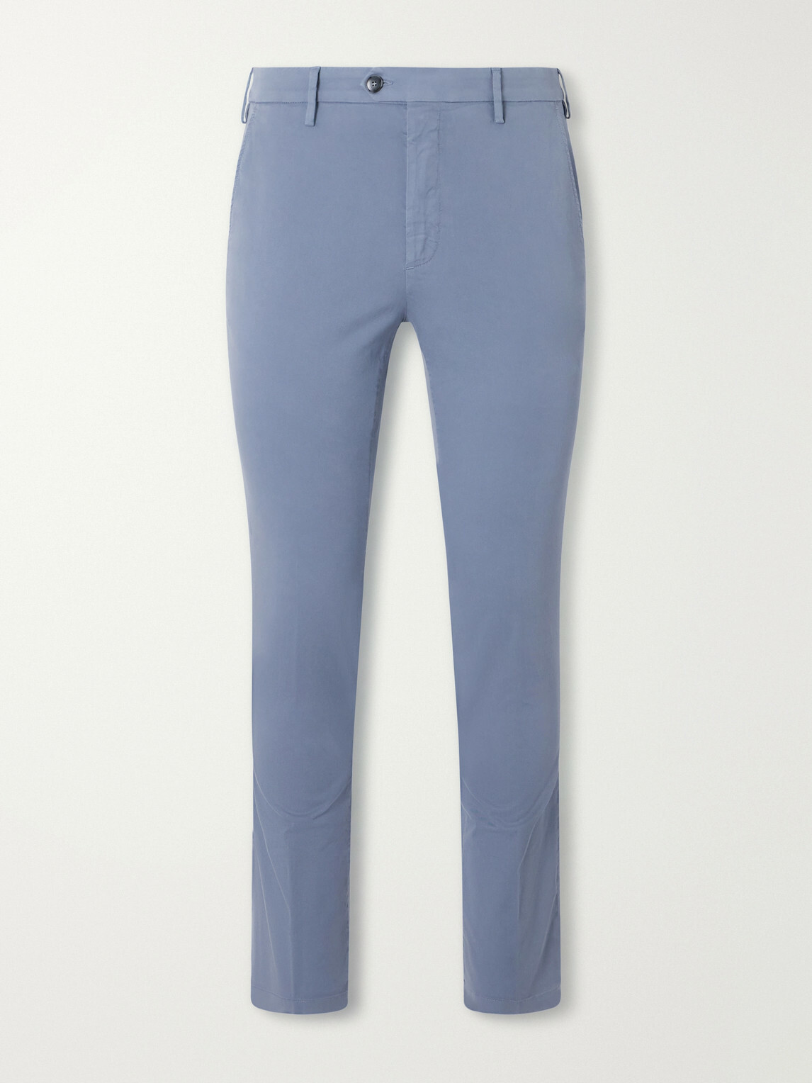 Canali - Straight-Leg Stretch-Cotton Twill Trousers - Blue