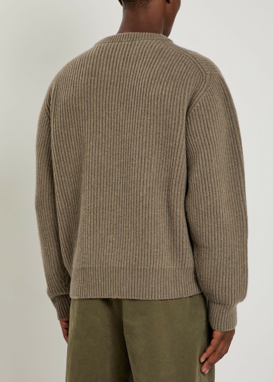 Jil Sander Ribbed-knit Wool Jumper Brown Light