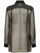 ALBERTA FERRETTI Sheer Silk Chiffon Shirt with high Pockets