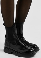 Ganni Patent Faux Leather Chelsea Boots Black