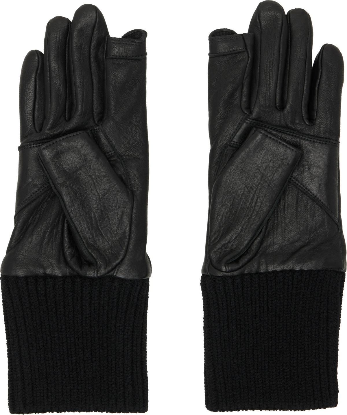 Rick Owens Black Tower Rib Cuff Gloves