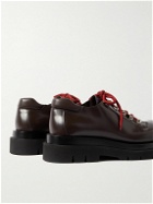 Bottega Veneta - Glossed-Leather Derby Shoes - Brown