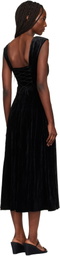 GUIZIO Black Leila Velvet Midi Dress