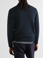 Inis Meáin - Donegal Merino Wool and Cashmere-Blend Half-Zip Sweater - Blue