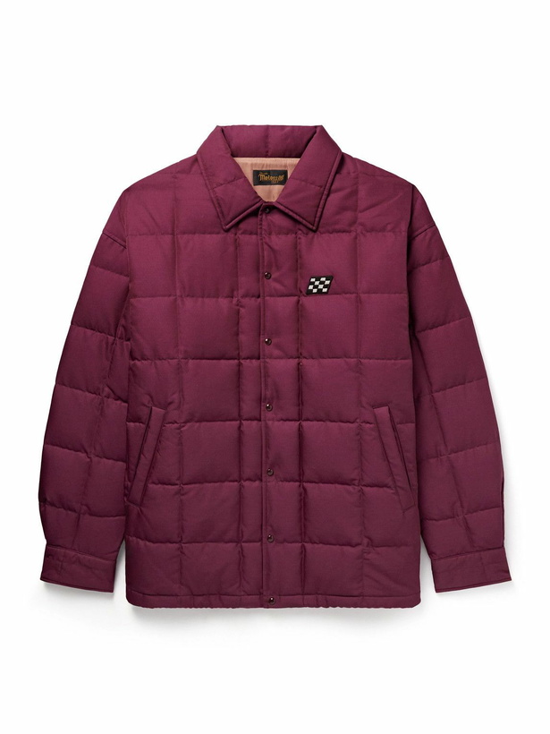Photo: Visvim - Coach Appliquéd Quilted Wool and Silk-Blend Twill Down Jacket - Burgundy