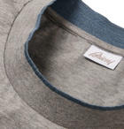 Brioni - Silk-Tipped Stretch-Cotton T-Shirt - Men - Gray
