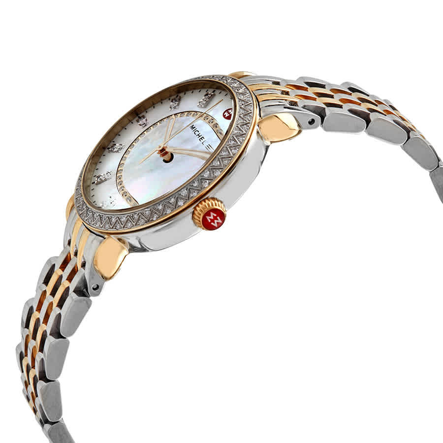Michele Sidney Classic Two-Tone Mother-of-Pearl Dial Diamonds Watch Sidney Classic Stainless Steel Diamond Watch – Little  main image 2