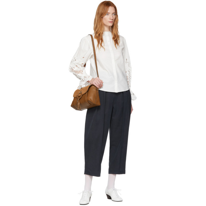 Tシャツ・カットソー CHLOE White Poplin Blouse See by Chloe White Poplin Floral Embroidery Blouse See by Chloe