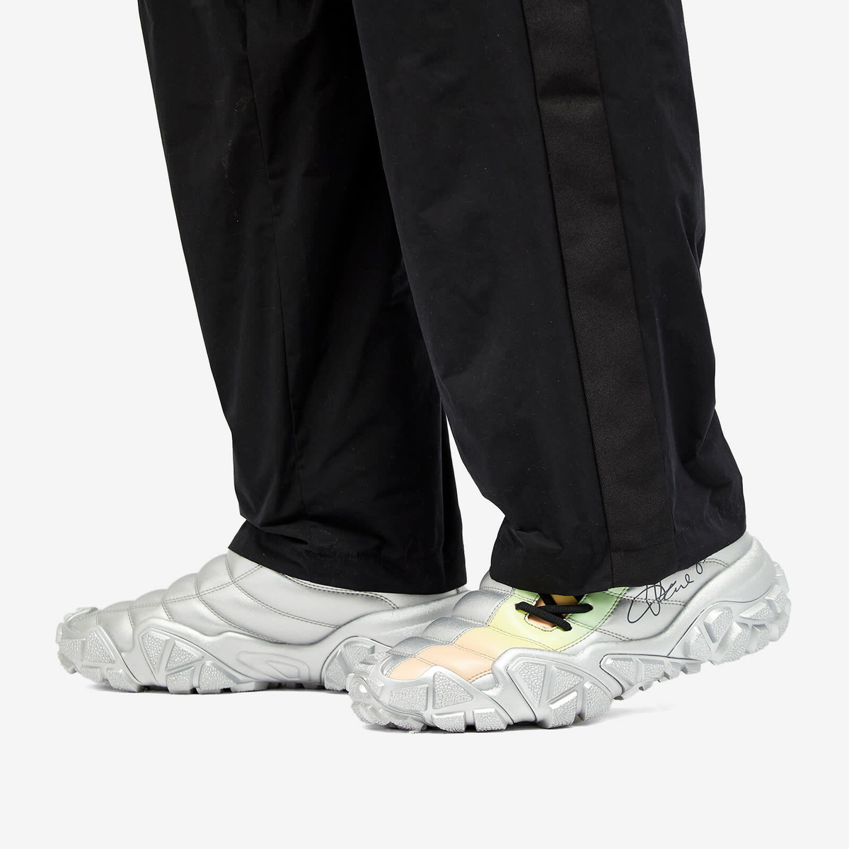 Acne Studios Men's Bolzter Football Sneakers in Grey/Green Acne