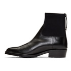 Toga Virilis Black Hard Leather and Neoprene Boots