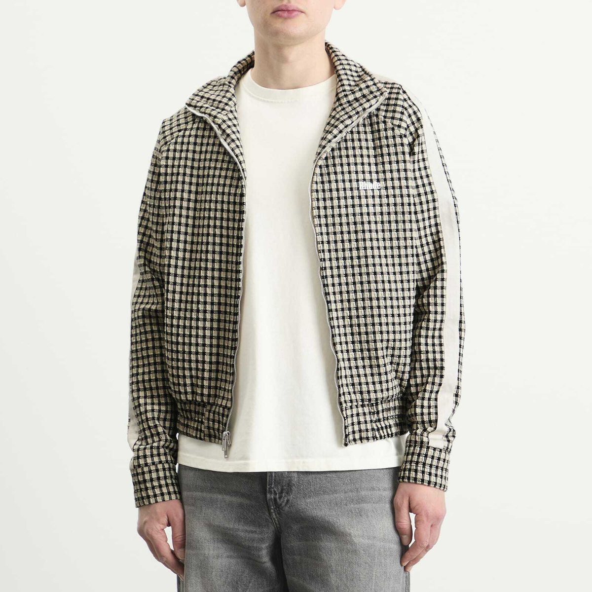 Rhude Men's Gingham Hamptons Track Jacket in White/Black