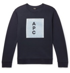 A.P.C. - Logo-Print Cotton-Jersey Sweatshirt - Navy