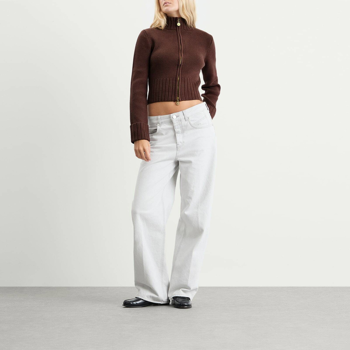House Of Sunny Women's Chunky Rib Peggy Cardigan in Rosewood Brown