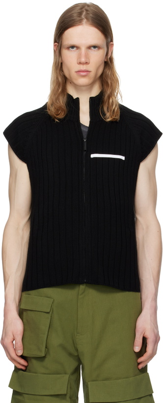 Photo: SPENCER BADU Black Knitted Vest