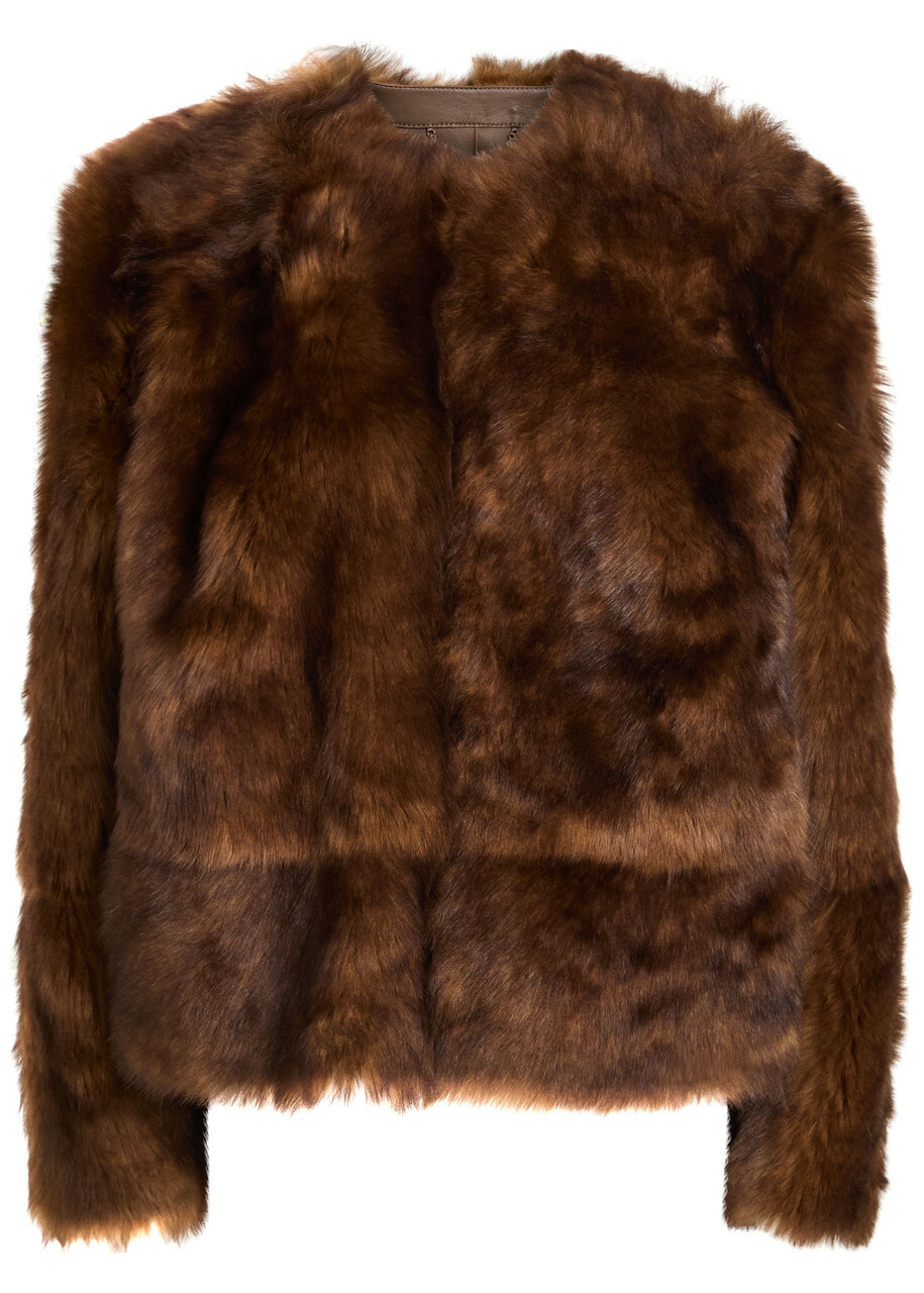 Zimmermann Hypnotic Shearling Jacket Brown