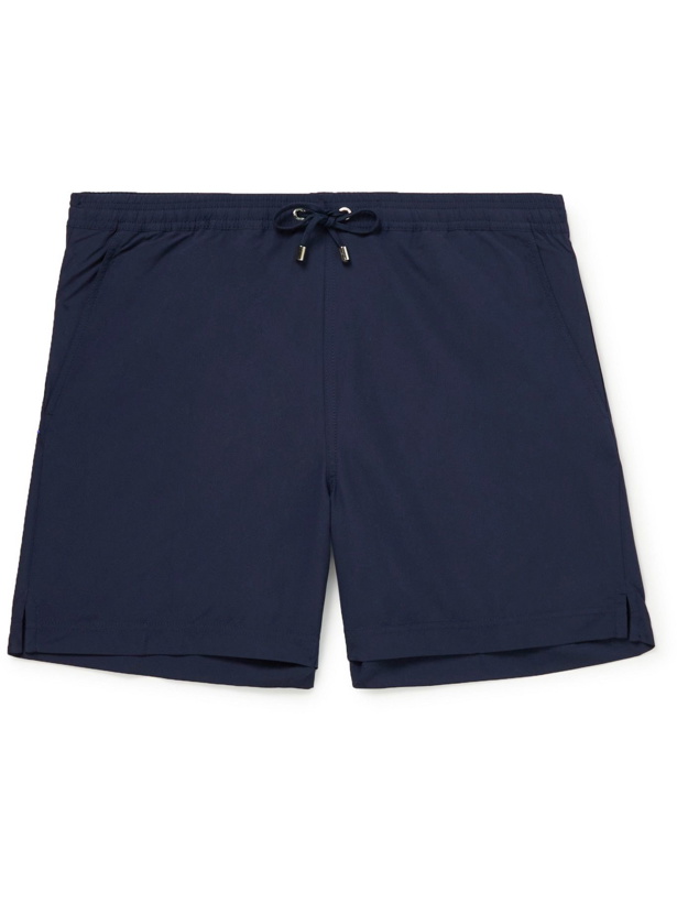 Photo: SUNSPEL - Mid-Length Recycled SEAQUAL Swim Shorts - Blue
