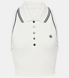 Tory Sport Logo cropped piqué polo shirt
