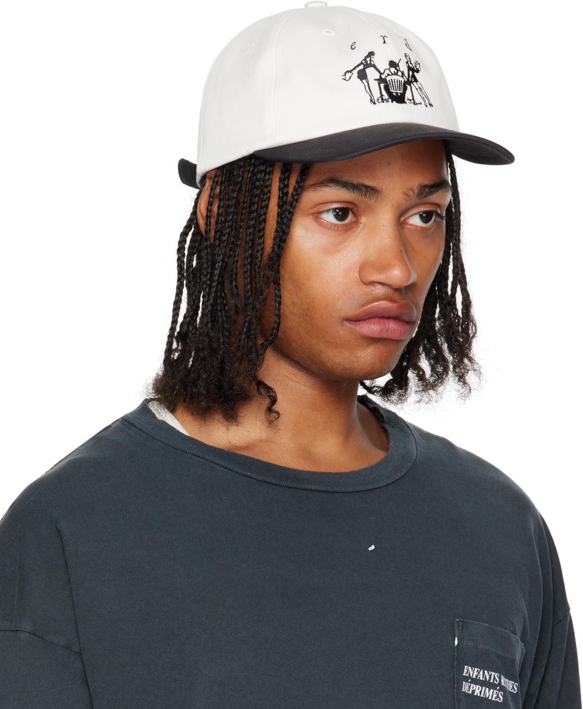 Enfants Riches Déprimés Black & White 6-Panel Secretary Cap