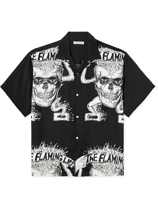 Photo: Flagstuff - The Flaming Lips Printed Voile Shirt - Black