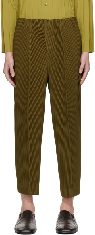 Photo: HOMME PLISSÉ ISSEY MIYAKE Khaki Pleats Bottoms Trousers