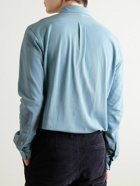 Polo Ralph Lauren - Button-Down Collar Logo-Embroidered Cotton-Piqué Shirt - Blue