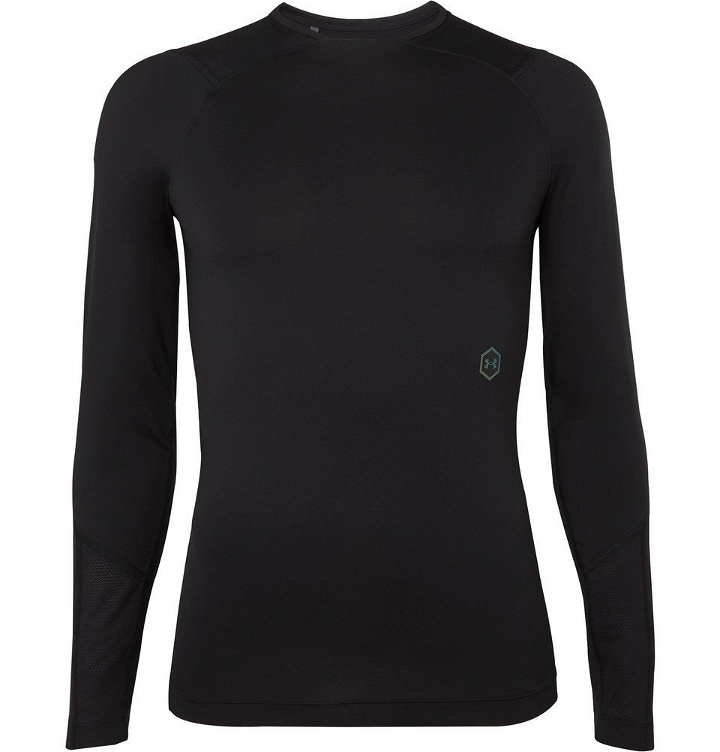 Photo: Under Armour - UA Rush Compression Mesh-Panelled Stretch Tech-Jersey T-Shirt - Black