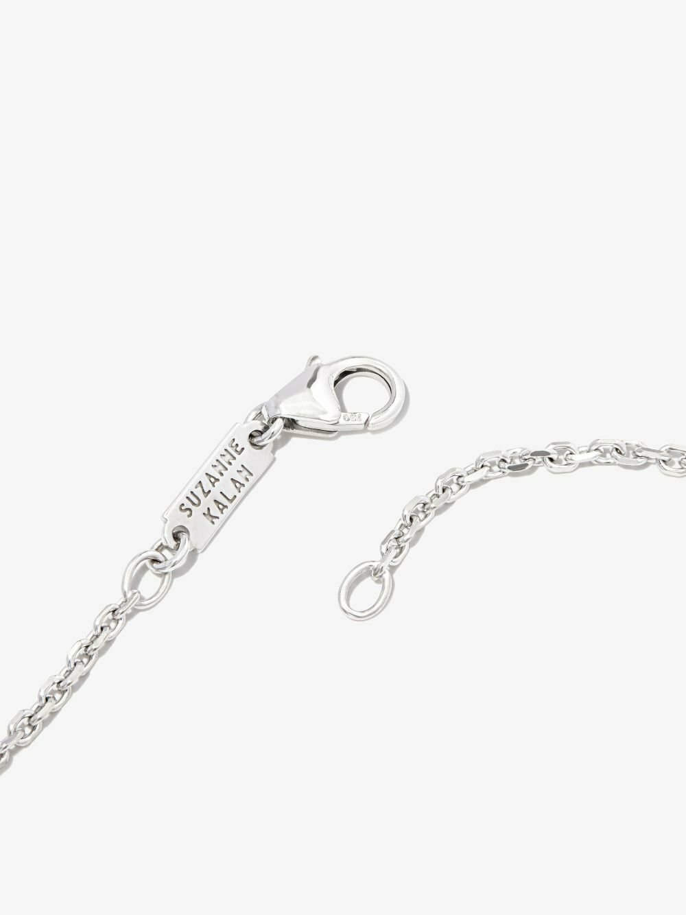 Suzanne Kalan 18K White Gold Diamond Tag Necklace