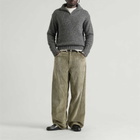 Auralee Men's Homespun Tweed Knit Zip Jumper in Grey