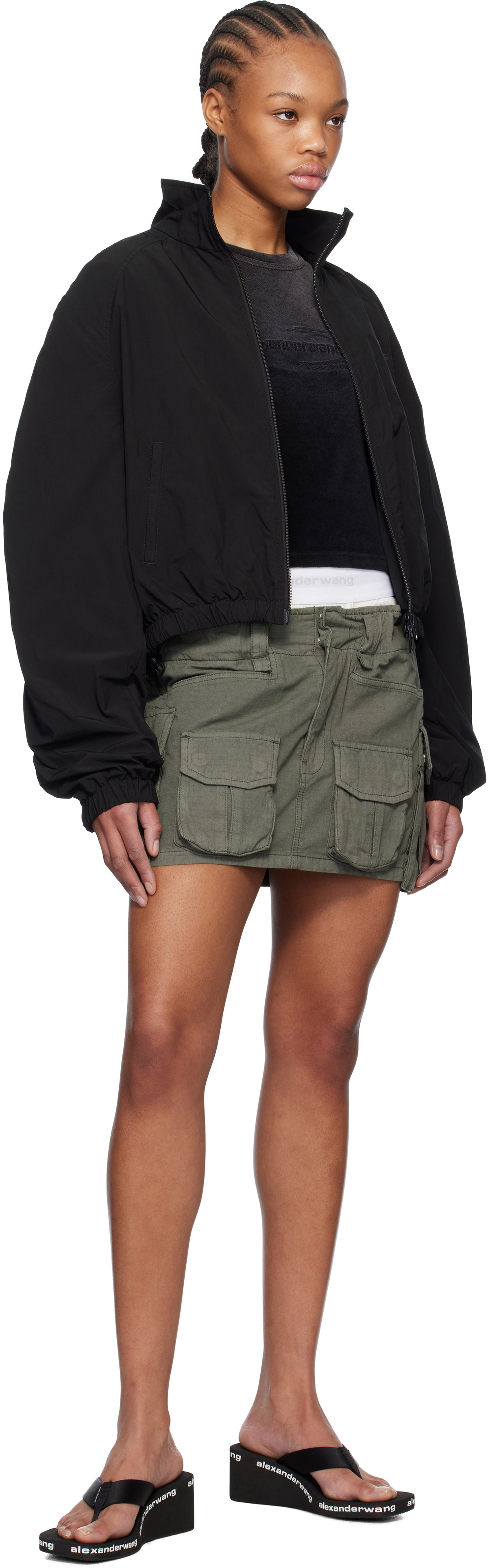 alexanderwang.t Black Ruched Track Jacket