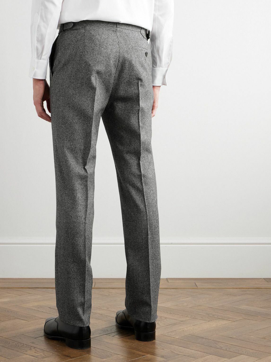 Kingsman - Slim-Fit Straight-Leg Houndstooth Wool Suit Trousers - Gray